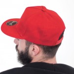 Gorra hecha parcialmente de lana con visera plana de 400 g/m2 color rojo vista 2