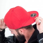 Gorra hecha parcialmente de lana con visera plana de 400 g/m2 color rojo vista 3