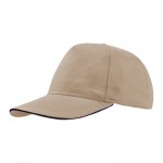 Gorra de algodón ligero con visera de contraste de color 160 g/m2 color caqui