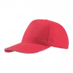 Gorra de algodón ligero con visera de contraste de color 160 g/m2 color rojo