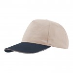 Gorra de algodón ligero con visera de contraste de color 160 g/m2