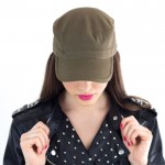 Gorra de algodón de estilo militar con cierre de velcro 235 g/m2 color verde oliva vista 2