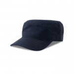 Gorra de algodón tipo militar con visera y cierre velcro 280 g/m2 color azul marino