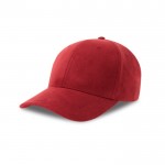Gorra de poliéster reciclado aterciopelada de 6 paneles 135 g/m2 color rojo oscuro
