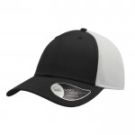 Gorra de nylon y malla de estilo deportivo bicolor de 6 paneles color negro vista 11