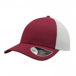 Gorra de nylon y malla de estilo deportivo bicolor de 6 paneles color burdeos