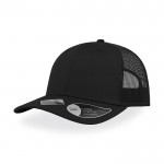 Gorra de algodón reciclado de 6 paneles y malla tarsera 250 g/m2 color negro vista 11