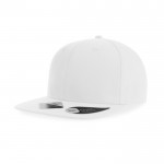 Gorra de poliéster reciclado con visera plana y 6 paneles 200 g/m2 color blanco