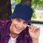 Gorro estilo bob de algodón reciclado con dos ojales 260 g/m2 vista 2