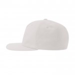 Gorra vintage de algodón reciclado con visera plana 260 g/m2 color blanco