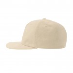 Gorra vintage de algodón reciclado con visera plana 260 g/m2 color caqui