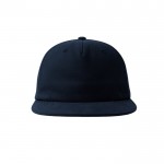 Gorra vintage de algodón reciclado con visera plana 260 g/m2 color azul marino vista detalle 6