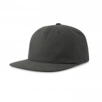 Gorra vintage de algodón reciclado con visera plana 260 g/m2 color gris oscuro