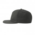 Gorra vintage de algodón reciclado con visera plana 260 g/m2 color gris oscuro