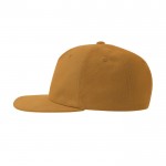 Gorra vintage de algodón reciclado con visera plana 260 g/m2 color mostaza