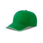 Gorra de béisbol de poliéster reciclado de 5 paneles 220 g/m2 color verde