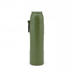 Termo de acero inoxidable reciclado con mosquetón incluido 1L color verde militar