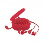 Auriculares publicitarios baratos en cajita color rojo con logo