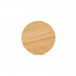 Cargador inalámbrico de bambú de forma redonda con carga 15W color natural segunda vista