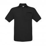 Polo de algodón 100% para hombre en manga corta 180 g/m2 B&C color negro vista 11