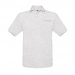 Polo de algodón 100% para hombre en manga corta 180 g/m2 B&C color gris claro jaspeado
