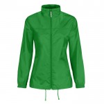 Cortaviento de nylon ajustable para mujer repelente al agua B&C color verde claro