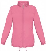 Cortaviento de nylon ajustable para mujer repelente al agua B&C color rosa claro