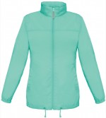 Cortaviento de nylon ajustable para mujer repelente al agua B&C color turquesa