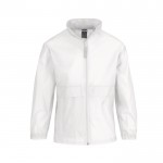 Cortaviento infantil de nylon ajustable repelente al agua B&C color blanco