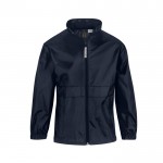 Cortaviento infantil de nylon ajustable repelente al agua B&C color azul marino