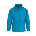 Cortaviento infantil de nylon ajustable repelente al agua B&C color aguamarina