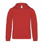 Sudadera infantil de algodón y poliéster con capucha 280 g/m2 B&C color rojo