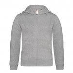 Sudadera infantil de algodón y poliéster con capucha 280 g/m2 B&C color gris claro