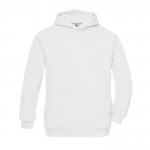 Sudadera infantil de algodón y poliéster con canguro 280 g/m2 B&C color blanco