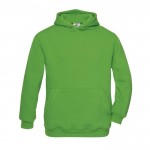 Sudadera infantil de algodón y poliéster con canguro 280 g/m2 B&C color verde claro