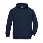 Sudadera infantil de algodón y poliéster con canguro 280 g/m2 B&C color azul marino