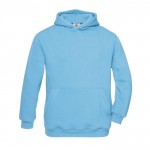Sudadera infantil de algodón y poliéster con canguro 280 g/m2 B&C color turquesa
