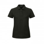 Polo en algodón de piqué para mujer de maga corta 180 g/m2 B&C color negro vista 11