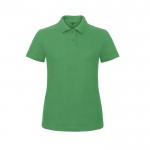Polo en algodón de piqué para mujer de maga corta 180 g/m2 B&C color verde