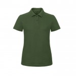 Polo en algodón de piqué para mujer de maga corta 180 g/m2 B&C color verde oscuro