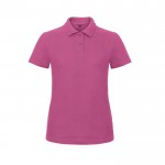 Polo en algodón de piqué para mujer de maga corta 180 g/m2 B&C color rosa