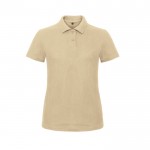 Polo en algodón de piqué para mujer de maga corta 180 g/m2 B&C color beige