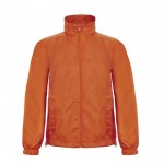 Chaqueta de poliéster para hombre cortaviento e impermeable B&C color naranja