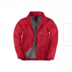 Chaqueta de poliéster para hombre impermeable y cortaviento B&C color rojo