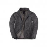 Chaqueta de poliéster para hombre impermeable y cortaviento B&C color gris oscuro