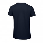 Camiseta de algodón orgánico para hombre manga corta 140 g/m2 B&C color azul marino vista detalle 2