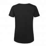 Camiseta de algodón orgánico para mujer manga corta 140 g/m2 B&C color negro vista detalle 2