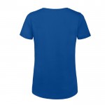 Camiseta de algodón orgánico para mujer manga corta 140 g/m2 B&C color azul real vista detalle 2