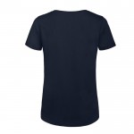 Camiseta de algodón orgánico para mujer manga corta 140 g/m2 B&C color azul marino vista detalle 2