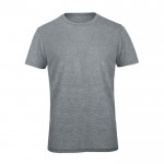 Camiseta de poliéster y algodón para hombre 130 g/m2 B&C color gris claro jaspeado